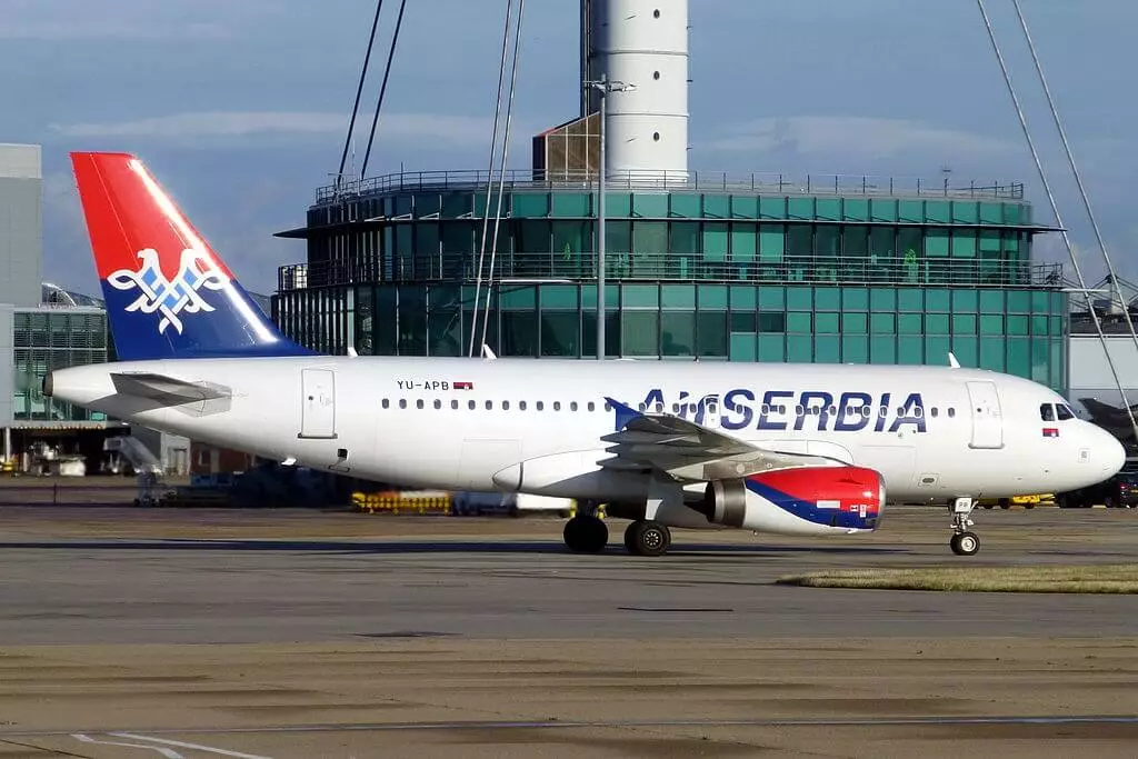 Air Serbia Airbus A319 131 YU APB at London Heathrow Airport