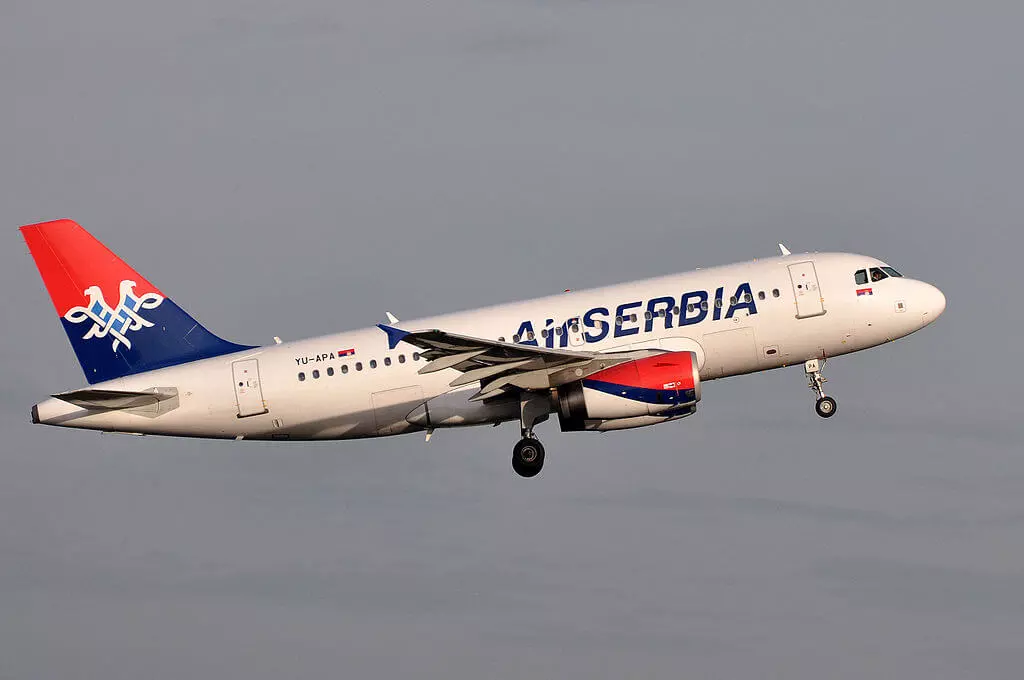 Air Serbia YU APA Airbus A319 132 Miki Manojlovic at Paris Charles de Gaulle Airport