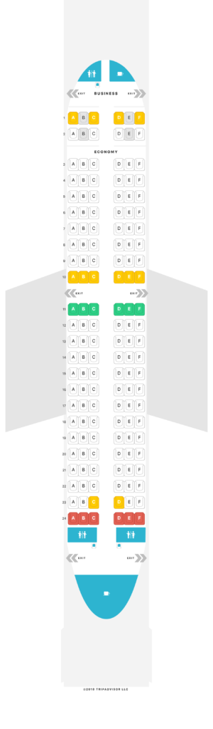 Seat Map and Seating Chart Airbus A319 100 Air Serbia