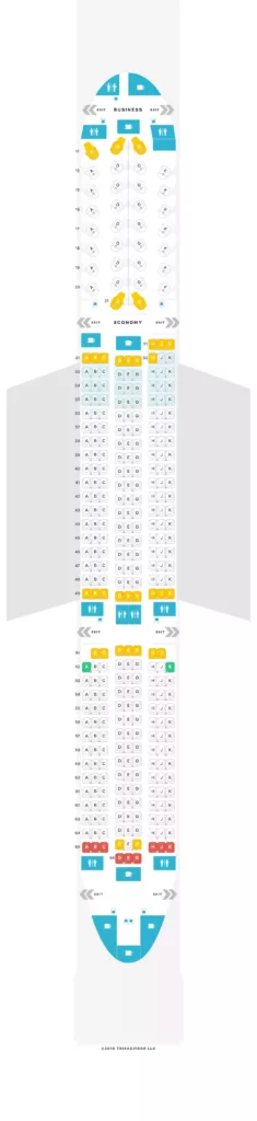 Seat Map and Seating Chart Airbus A350 900 Fiji Airways