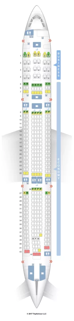 Seat Map and Seating Chart Fiji Airways Airbus A330 300