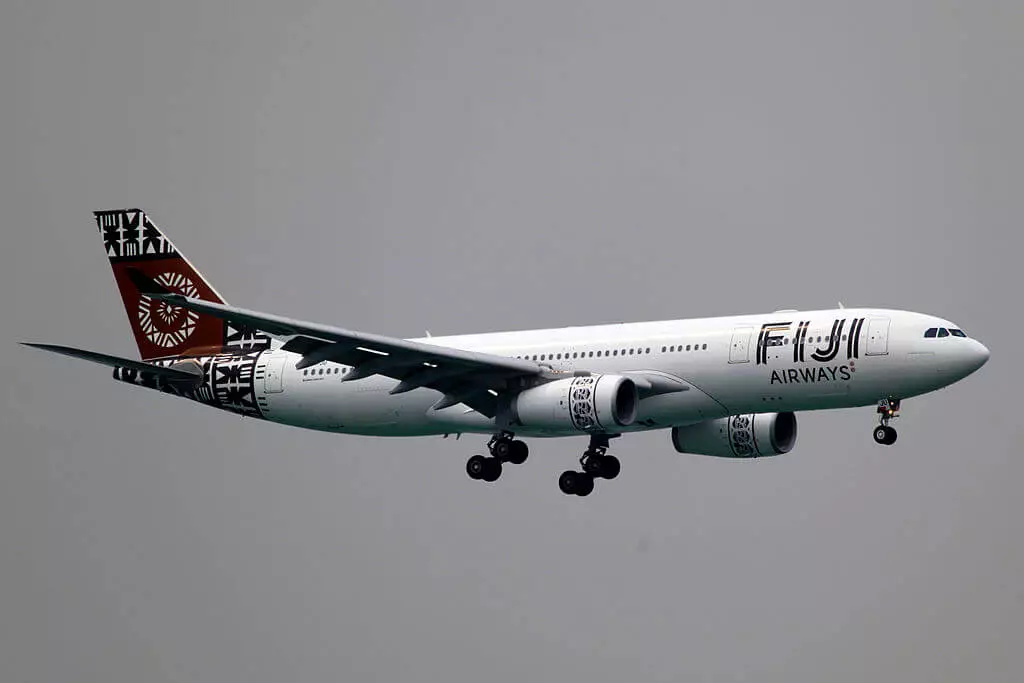 DQ FJU Fiji Airways Airbus A330 243 Island of Namuka i Lau at HKG