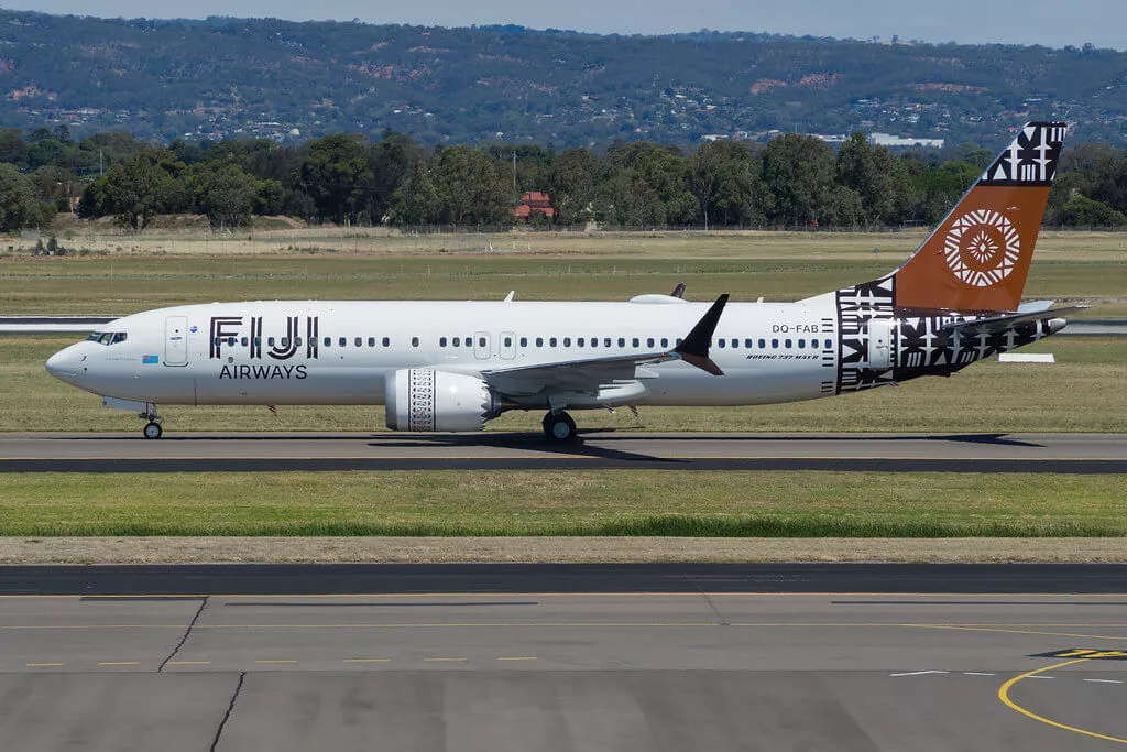 Fiji Airways Boeing 737 MAX 8 DQ FAB Island of Kadavu at Adelaide Airport