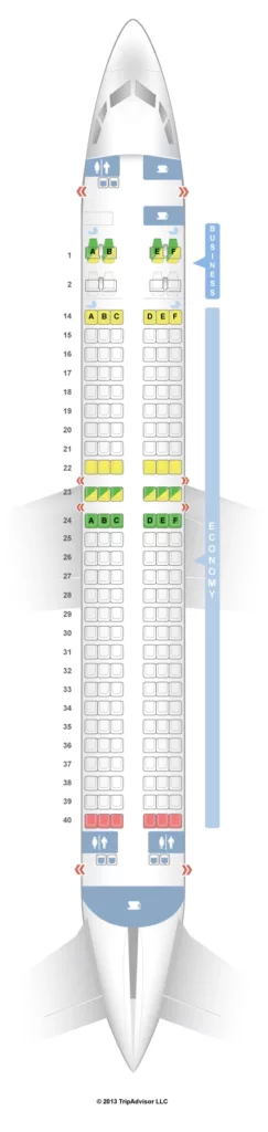 Seat Map and Seating Chart Fiji Airways Boeing 737 800