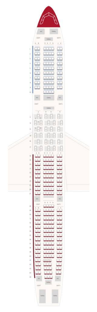 Edelweiss Air Airbus A340 300 Seating Plan and Cabin Layout