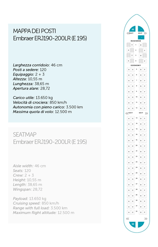 Air Dolomiti Embraer E195 Cabin and Seating Configuration