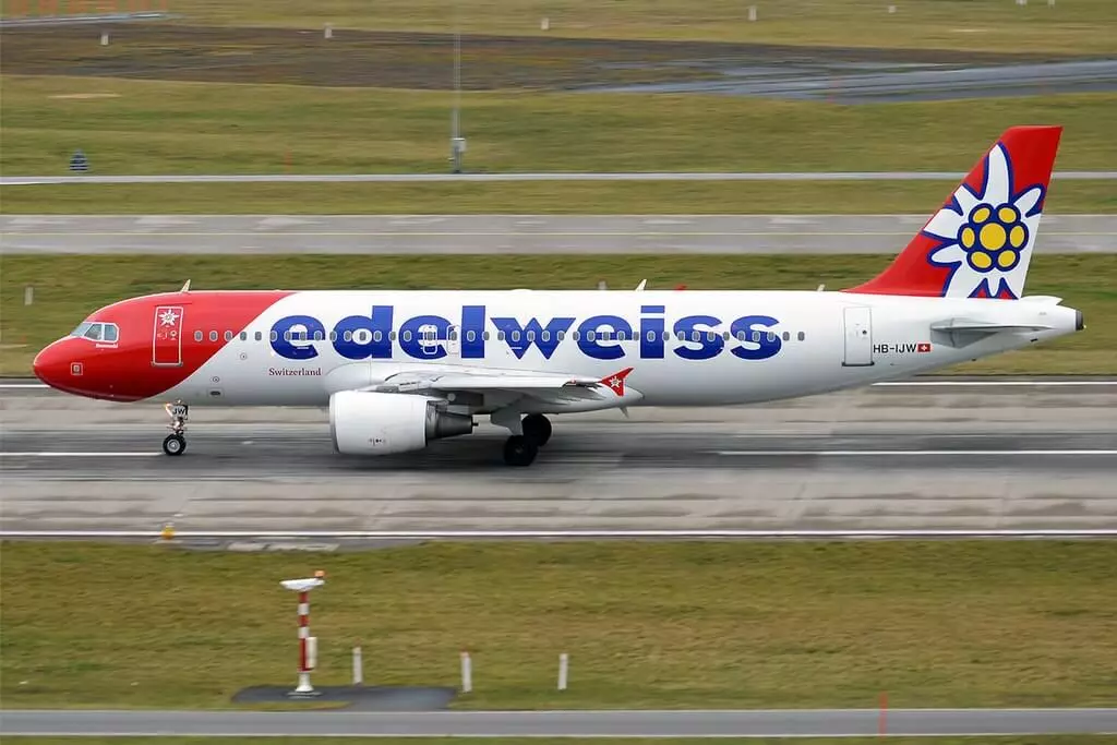 Edelweiss Air HB IJW Airbus A320 214 Braunwald at Zurich International Airport