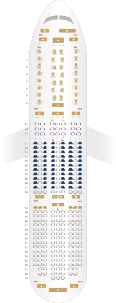 Seat Map and Seating Chart Vistara Boeing 787 9 Dreamliner