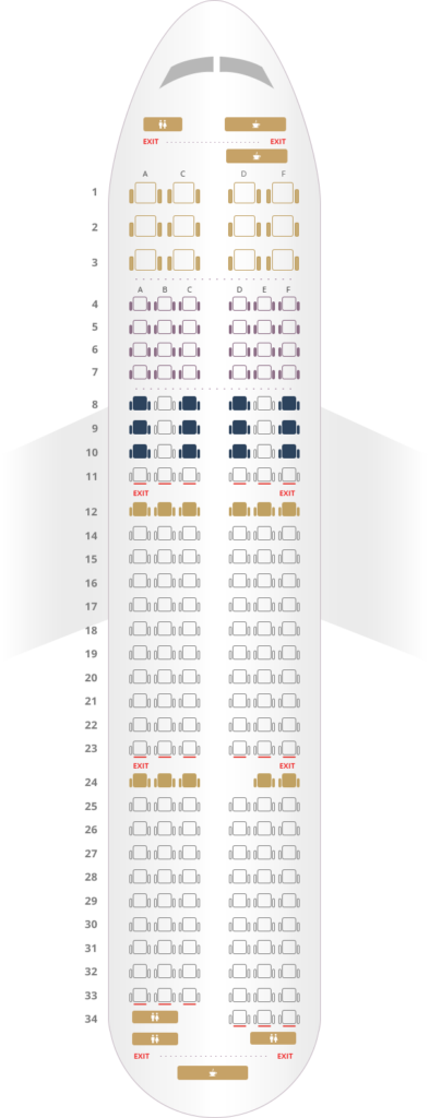 Seatmap and Seating Chart Vistara Airbus A321neo