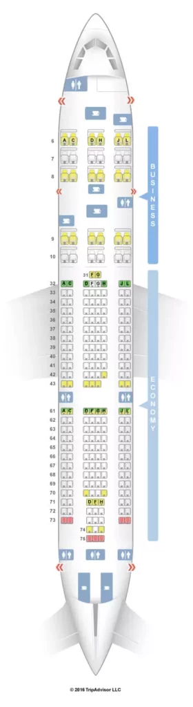 Seat Map and Seating Chart China Eastern Airbus A330 200 Config 234 Seats