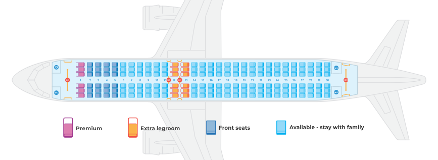 Seat Map and Seating Chart FlyOne Airbus A320 200