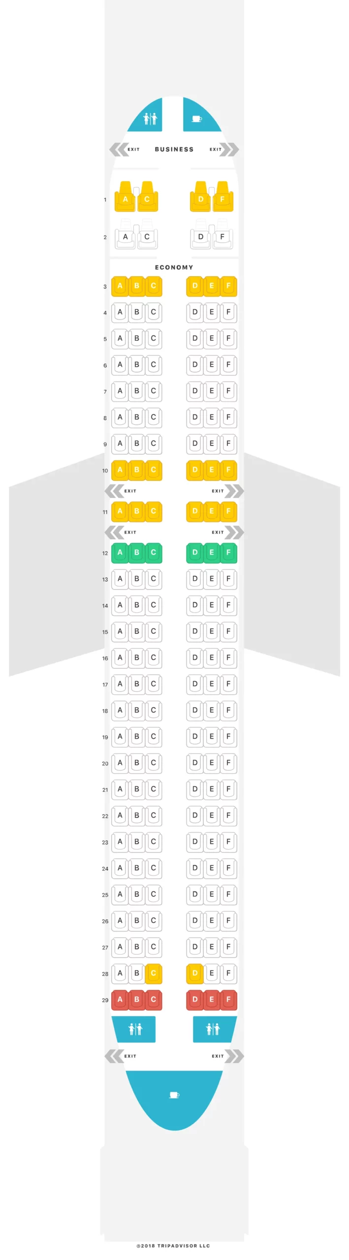 Seat Map and Seating Chart Bamboo Airways Airbus A320ceo neo