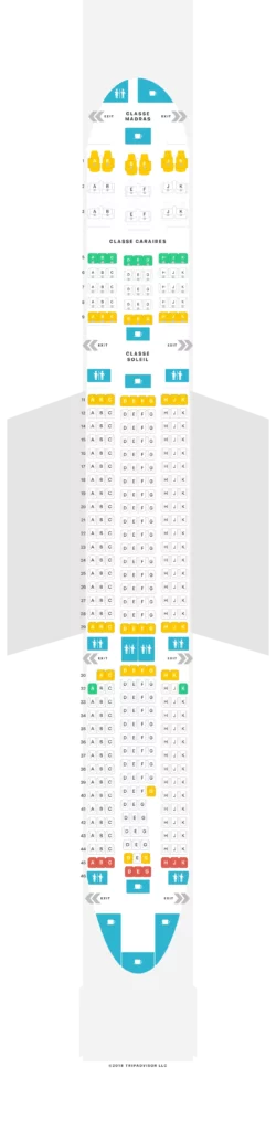 Seat Map and Seating Chart Air Caraibes Airbus A350 900