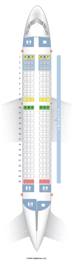 Seat Map and Seating Chart Bangkok Airways Airbus A319 100 Economy Class Layout