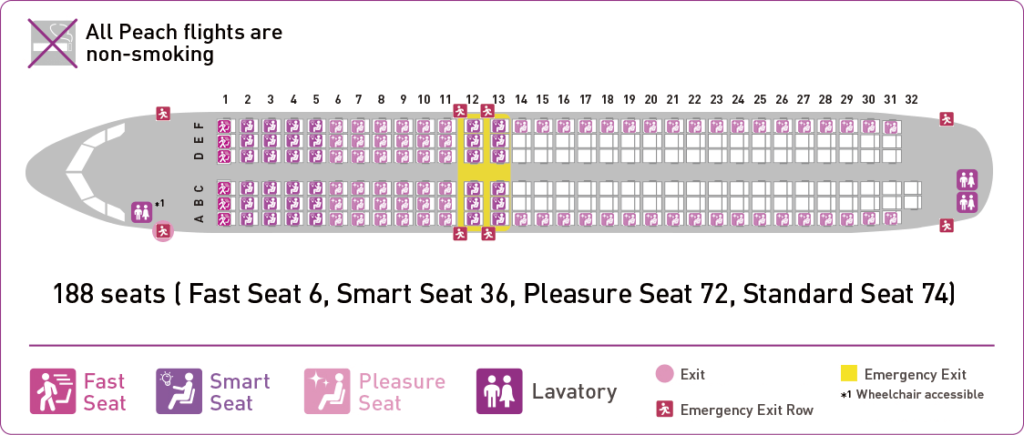 Seat Map and Seating Chart Peach Airbus A320neo