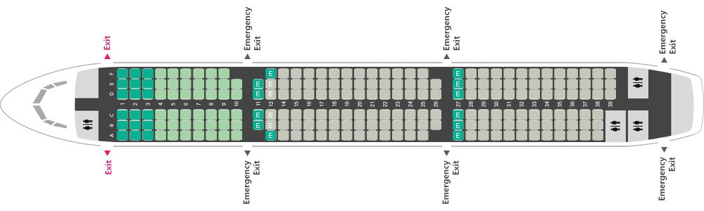 Seat Map and Seating Chart Air Seoul Airbus A321 200 Layout 220 Seats