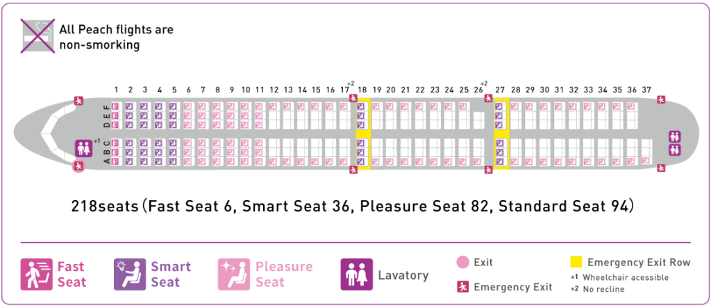 Seat Map and Seating Chart Peach Airbus A321LR
