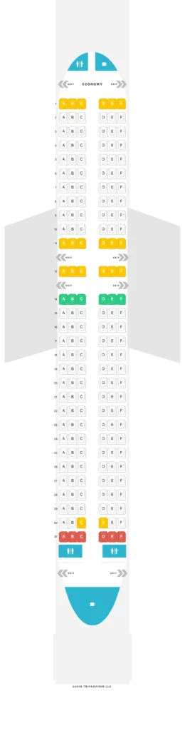 Seat Map and Seating Chart Air Corsica Airbus A320ceo neo