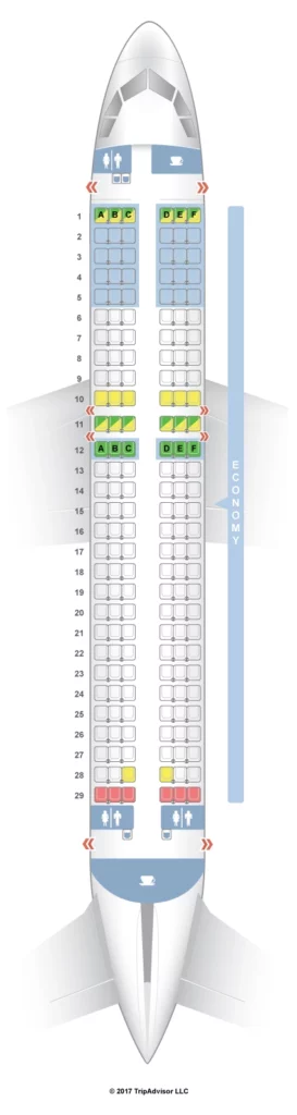 Seat Map and Seating Chart Azul Airbus A320neo