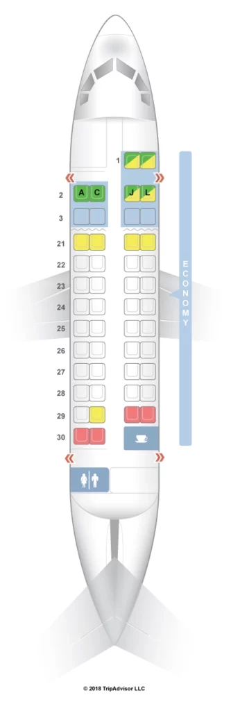Seat Map and Seating Chart PIA ATR 42 500