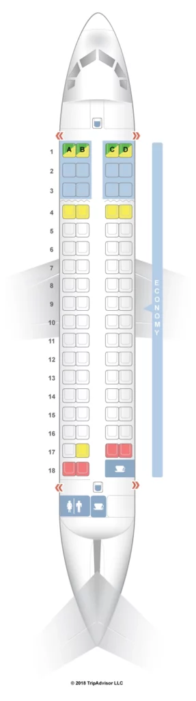 Seat Map and Seating Chart PIA ATR 72 500