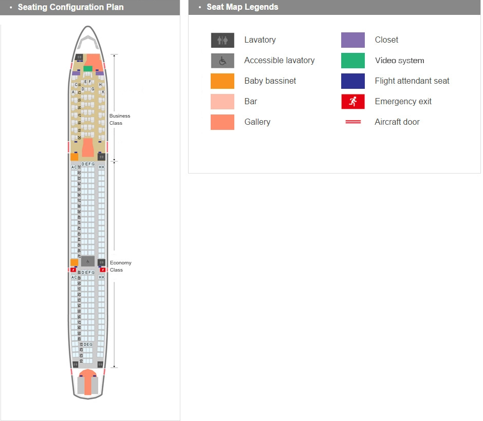Hainan Airlines Airbus A330 300 Seating Configuration Plan