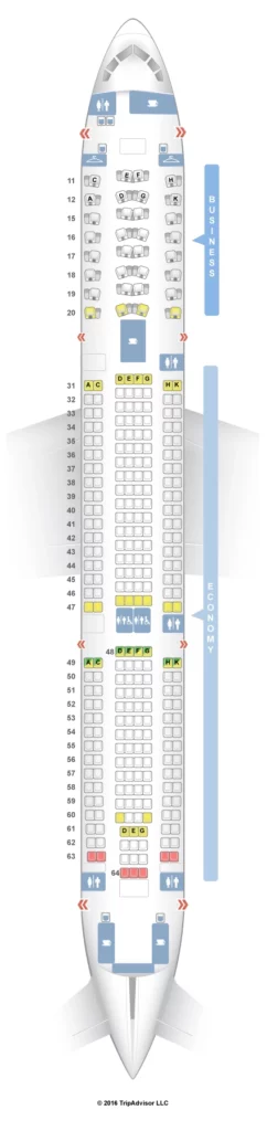 Seat Map and Seating Chart Hainan Airlines Airbus A330 300