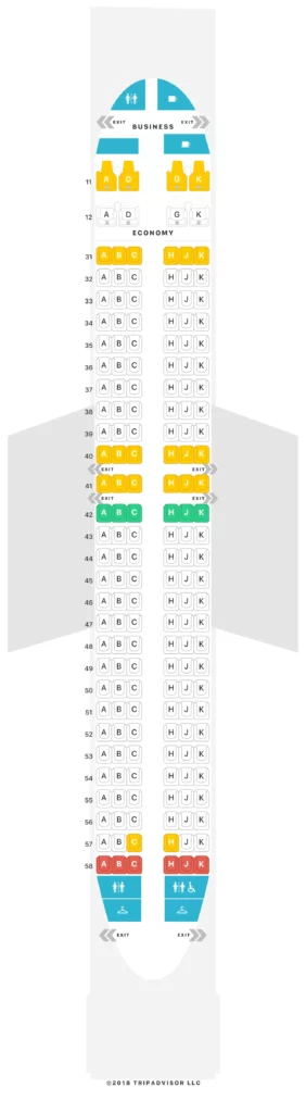 Seat map and Seating chart Hainan Airlines Boeing 737 Max 8