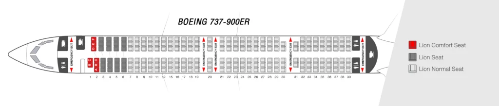 Lion Air Boeing 737 900ER Cabin Layout