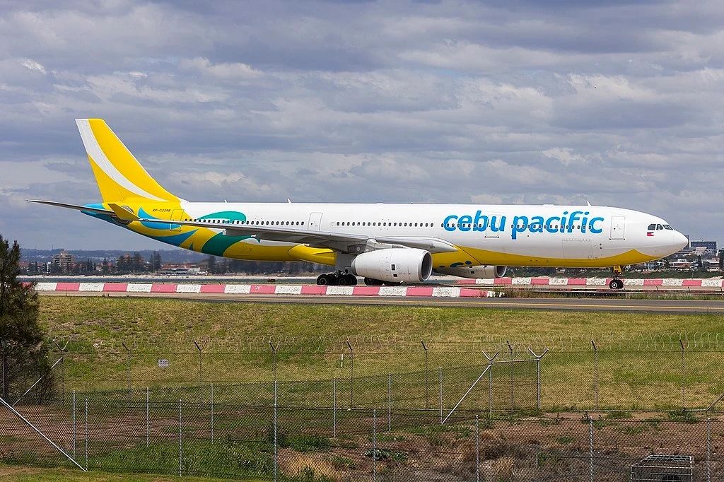 Cebu Pacific Fleet RP C3348 Airbus A330 343 arriving at Sydney Airport