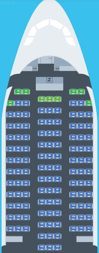 Front Cabin Seatmap and Seating Chart Cebu Pacific Airbus A330 900neo