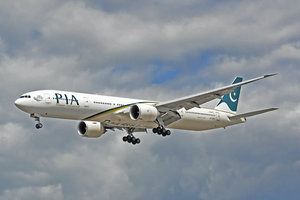 Pakistan International Airlines AP BHV Boeing 777 340ER at London Heathrow Airport