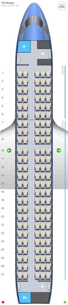 Seat Map and Seating Chart ITA Airways Airbus A220 100