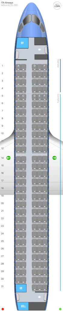 Seat Map and Seating Chart ITA Airways Airbus A220 300