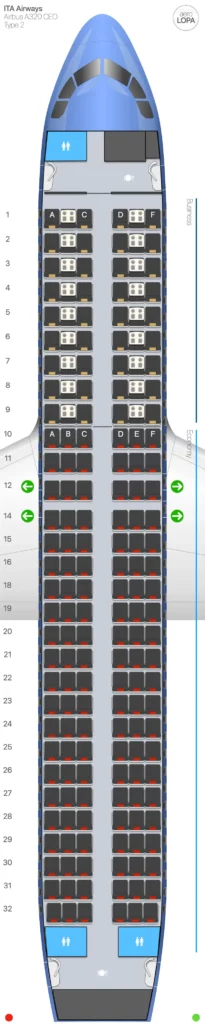 Seat Map and Seating Chart ITA Airways Airbus A320 200 Type 2