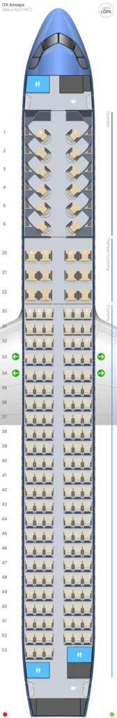 Seat Map and Seating Chart ITA Airways Airbus A321neo