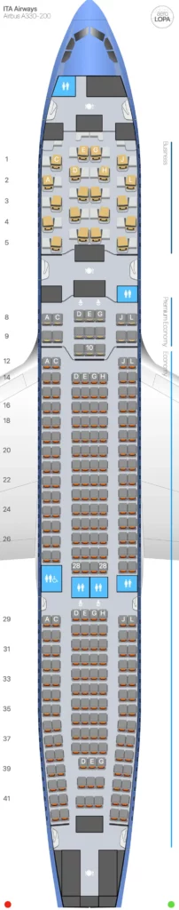 Seat Map and Seating Chart ITA Airways Airbus A330 200